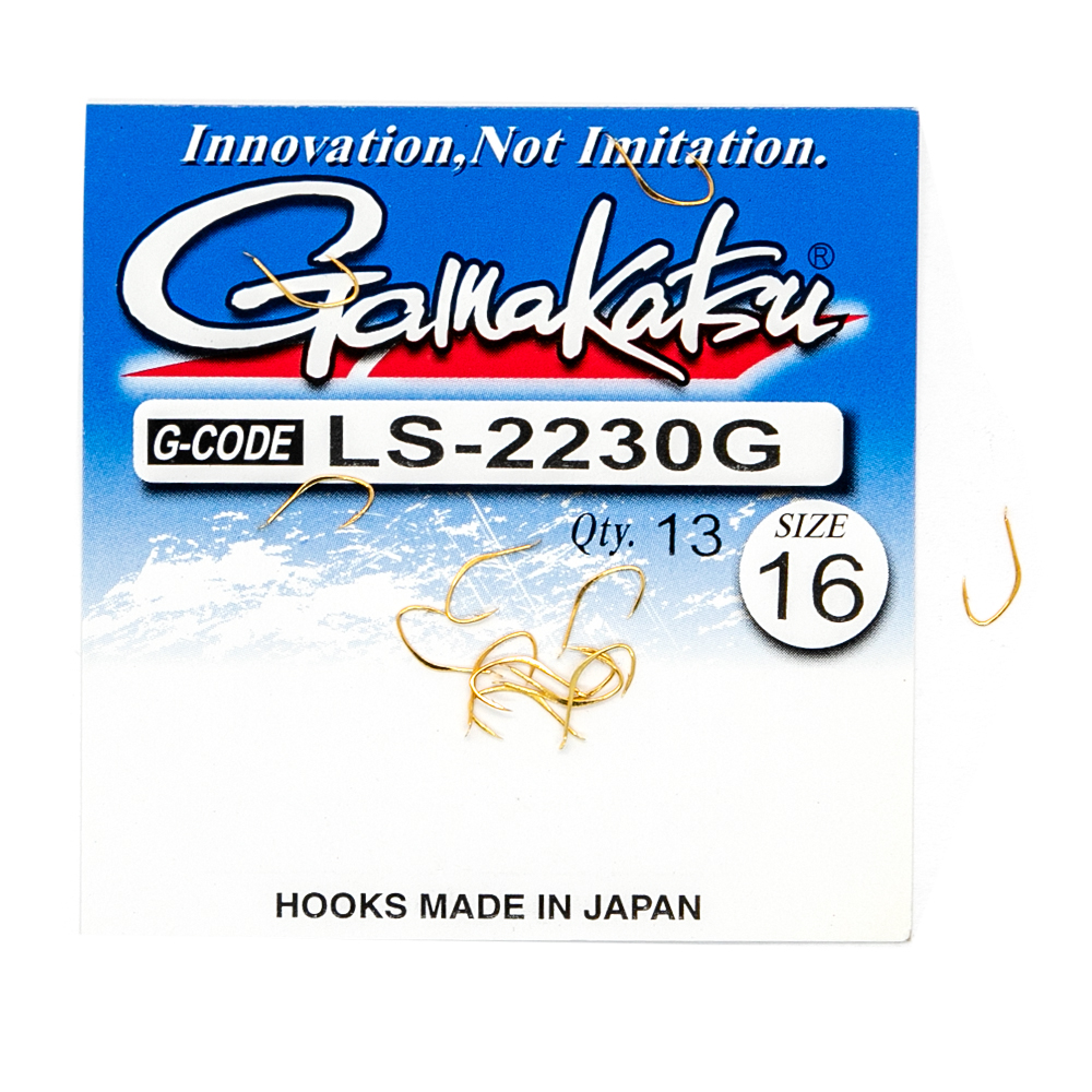 Гачки одинарні Gamakatsu LS-2230G №16 gold 12pc