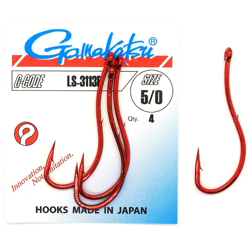 Крючки одинарные Gamakatsu LS-3113R Red №2/0 20pc фото 3