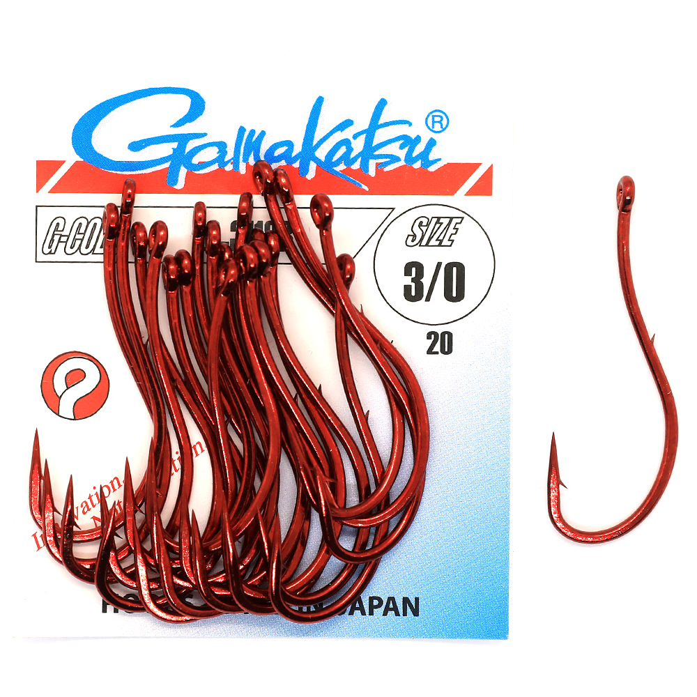 Крючки одинарные Gamakatsu LS-3113R Red №2/0 20pc фото 4