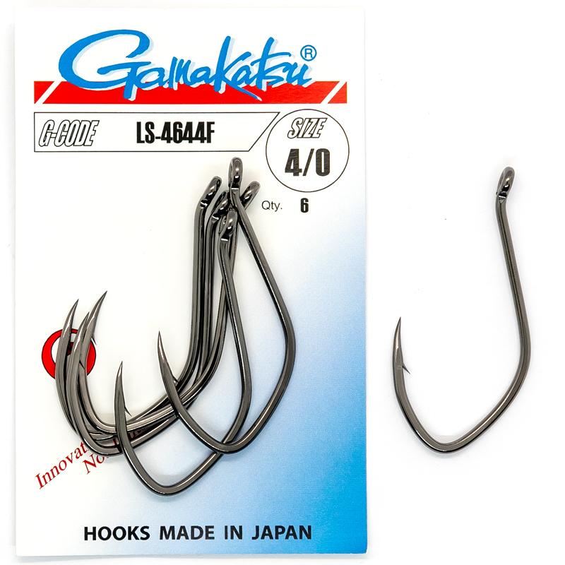 Крючки одинарные Gamakatsu LS-4644F Black №4/0 6pc