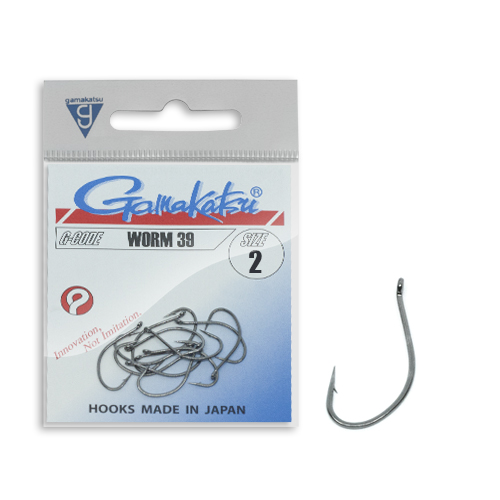 Гачок Gamakatsu Worm 39 Black №2 12pc