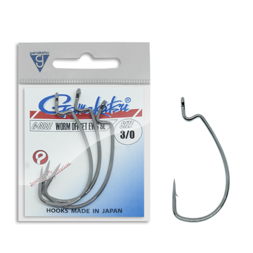 Гачки офсетні Gamakatsu Worm Offset EWG SL NS Black №2/0 6pc фото 2
