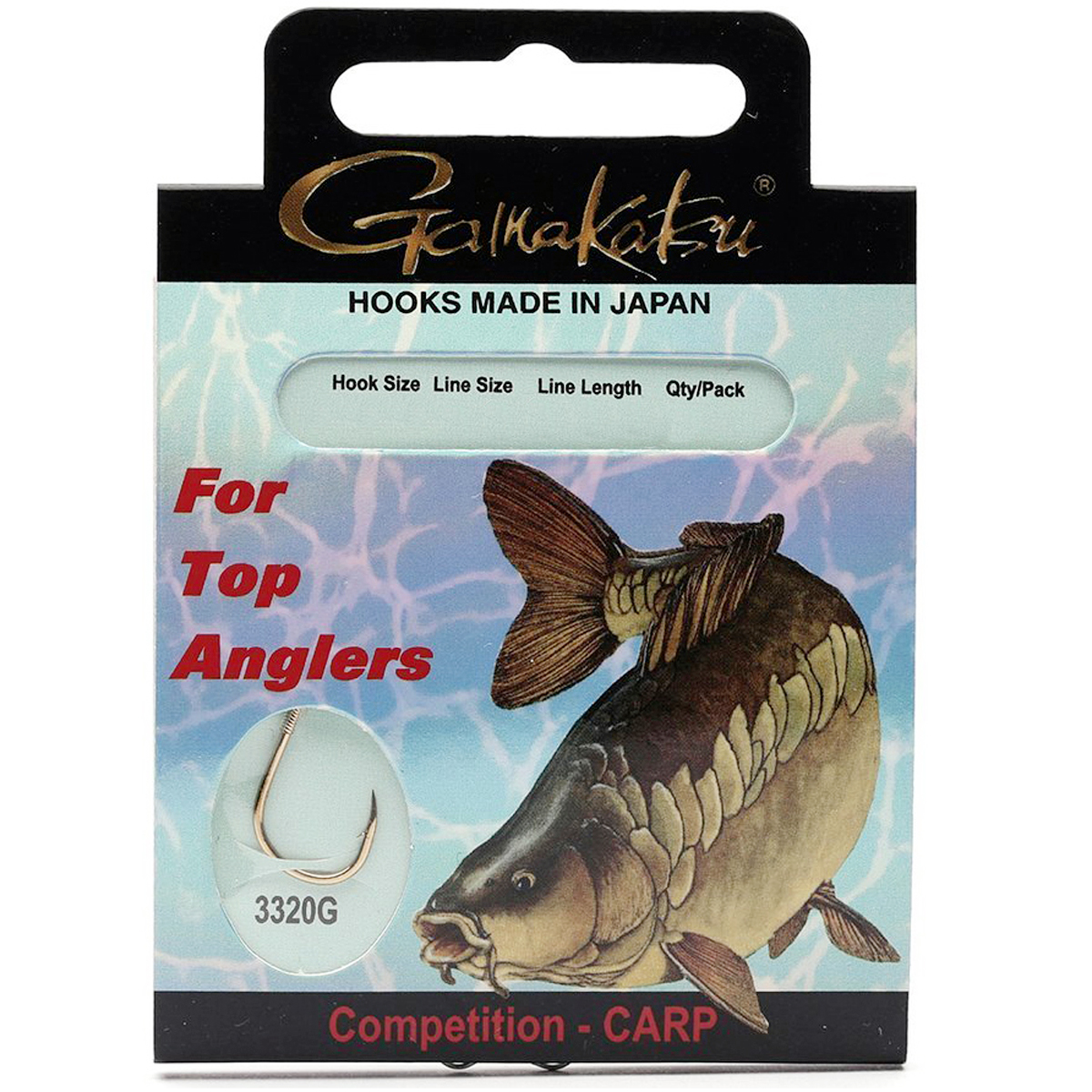 Гачки з повідцем Gamakatsu BKD-3320G Carp № 2 0.30mm 75cm 10pc