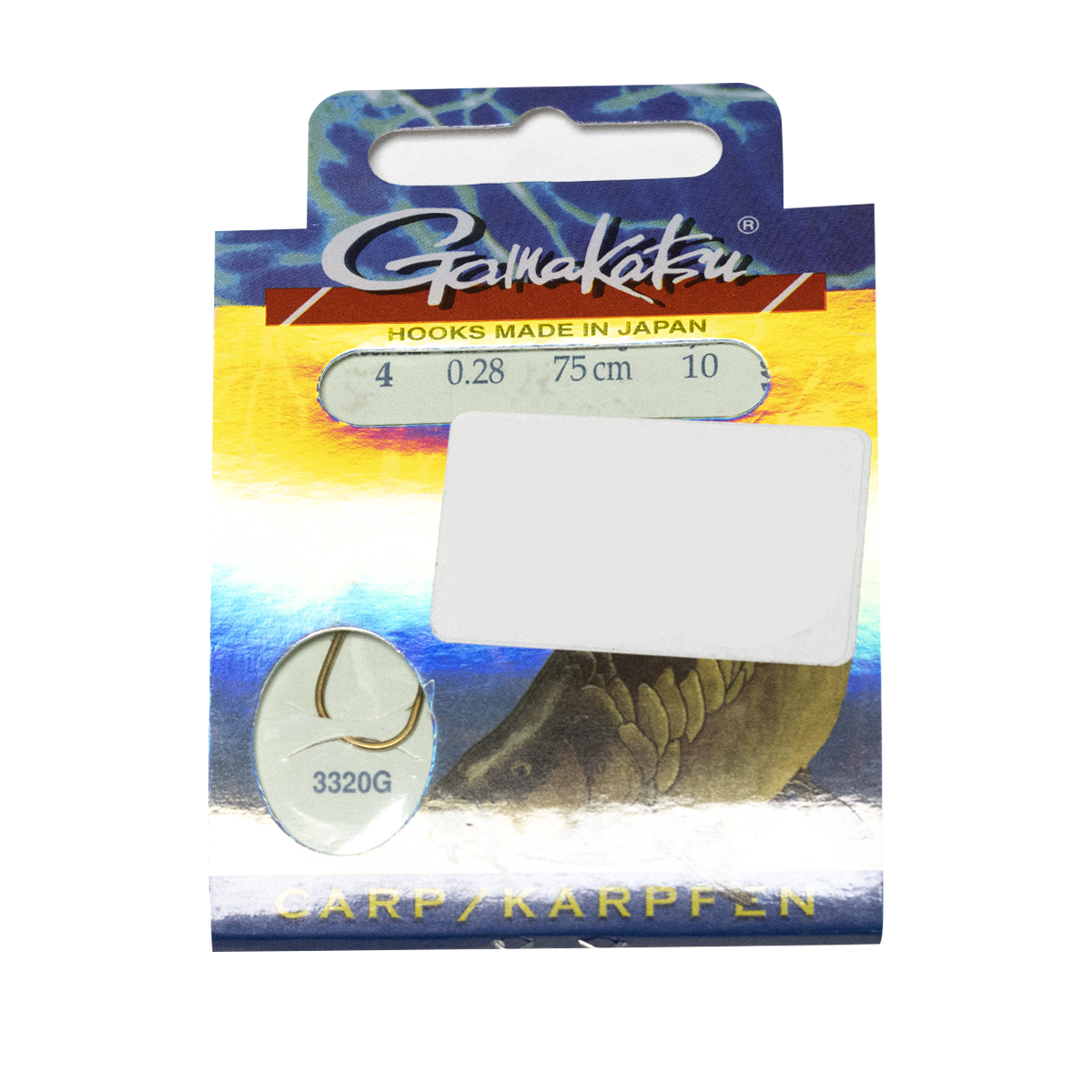 Гачки з повідцем Gamakatsu BKD-3320G Carp 10pc №4 0,28mm 75cm