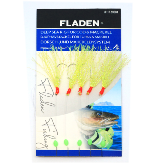 Морський монтаж Fladen Feather Rig Sparkling Yellow 4 5-hooks